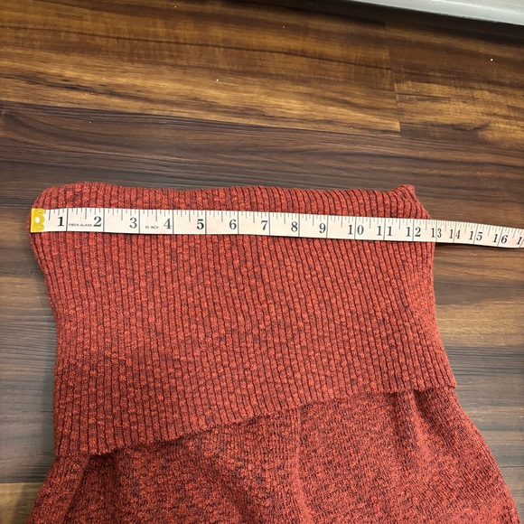 Free People FP Beach Sz Small Red Foldover Wide Leg Crop Pants - Picture 6 of 7